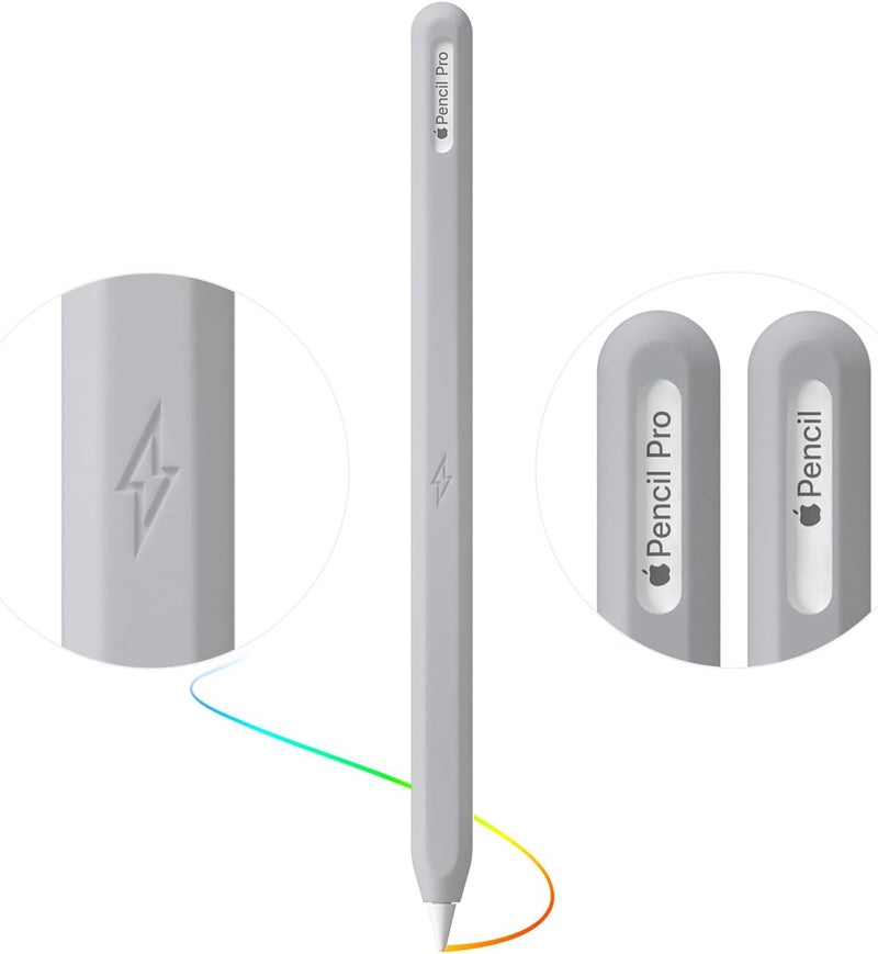 AKSHFETH Ultra Thin Protective Pencil Cover for Apple Pencil Pro &Apple Pencil 2nd Gen Silicone Case Sleeve Compatible with Apple Pencil Pro (Grey) - Image 1